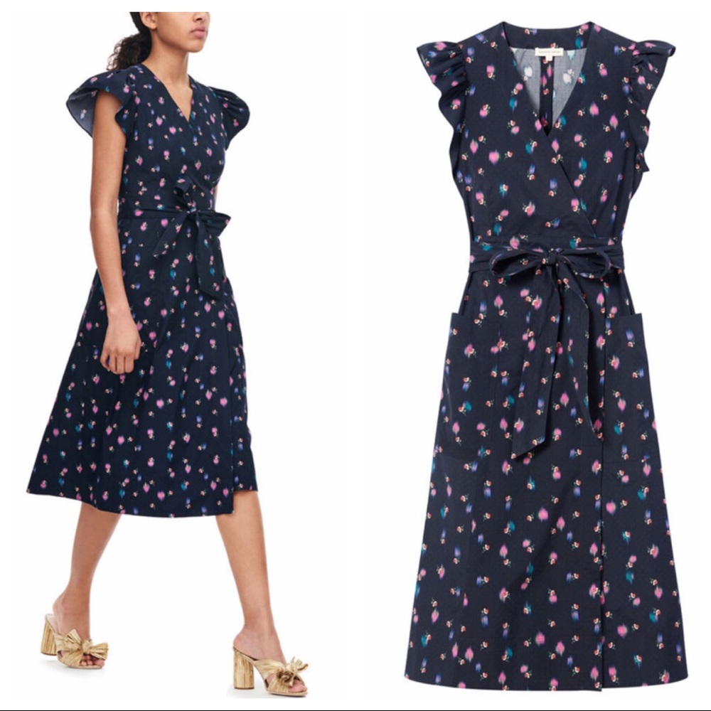 NWT Rebecca Taylor Farren floral midi wrap dress